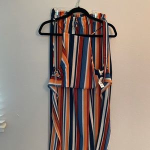 New with tags set, crop top and pant with belt